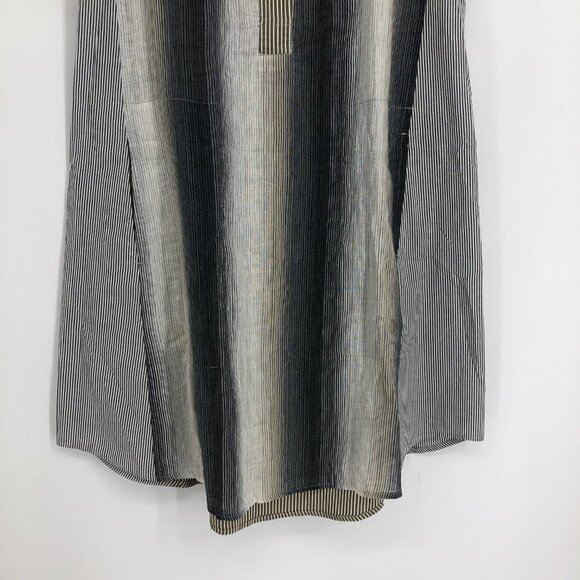 Alembika Ombre stripe Sleeveless oversized linen blend midi dress in Smoke 2 / M - Picture 5 of 16